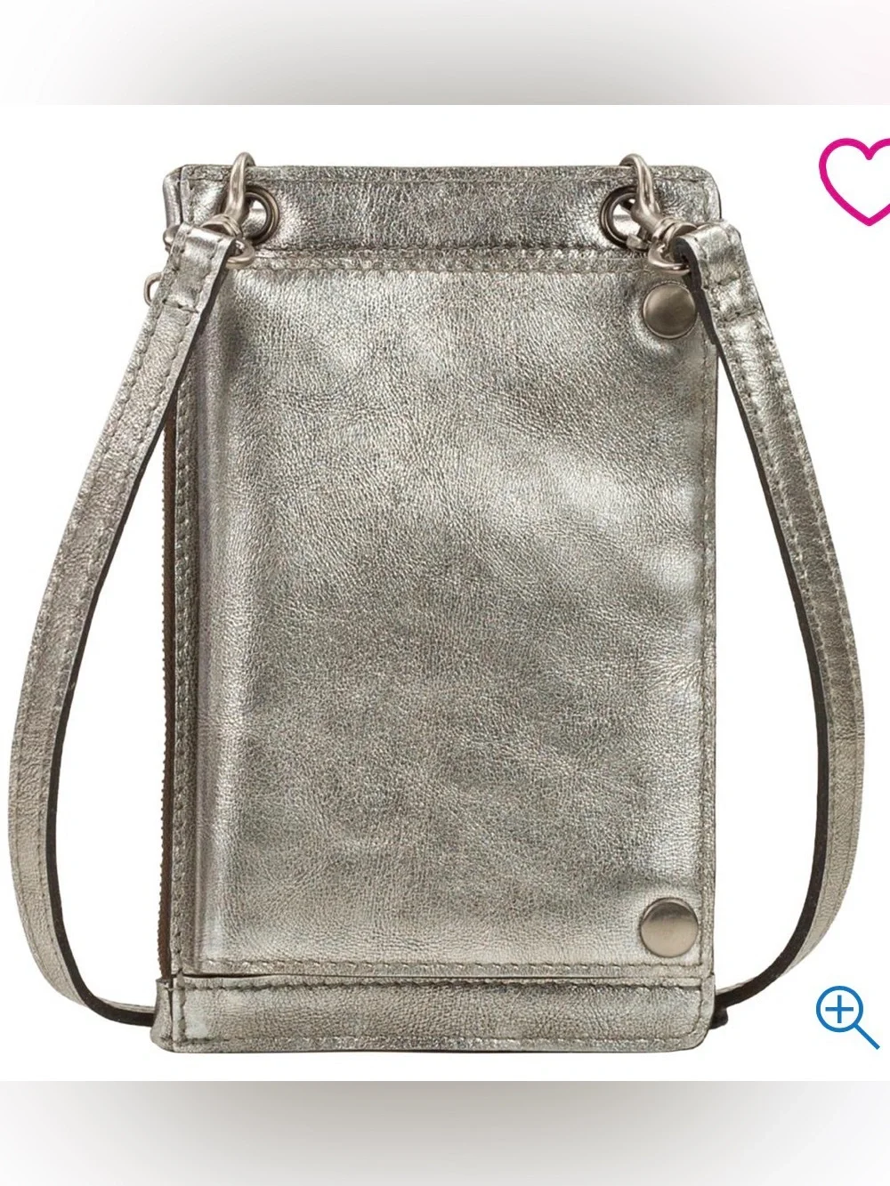 Nwt Patricia Nash metallic silver Chiavella Phone wallet Crossbody bag